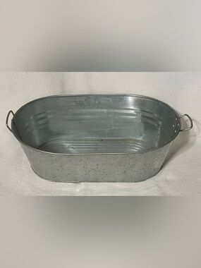 Galvanized Metal Tub with Handles - Gray